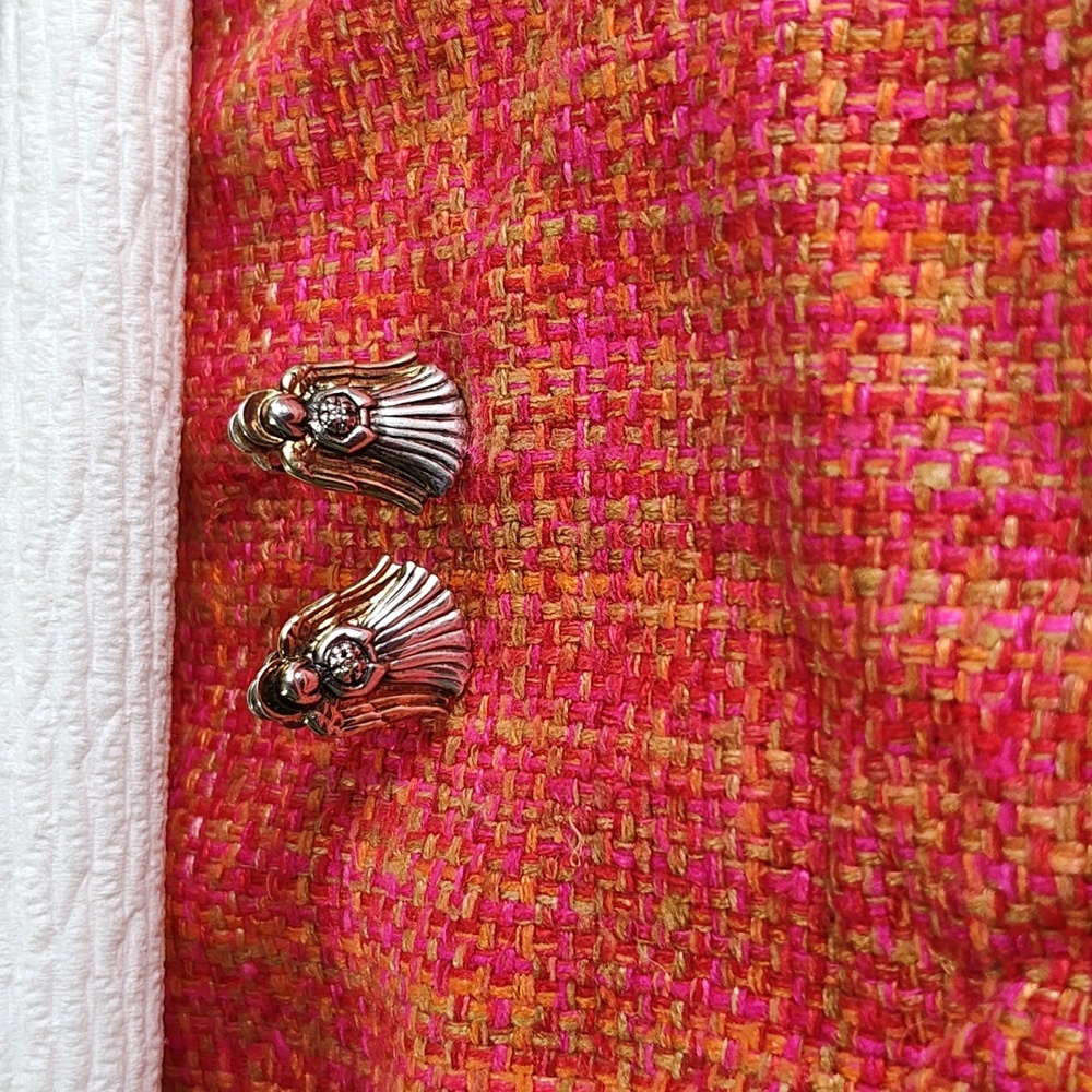 Vintage Two Tone GORHAM Clip on EARRINGS Guardian Christmas ANGEL Sterling Silve